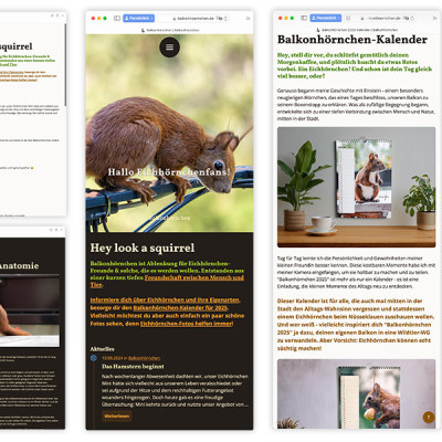Verschiedene Screenshots der Site
