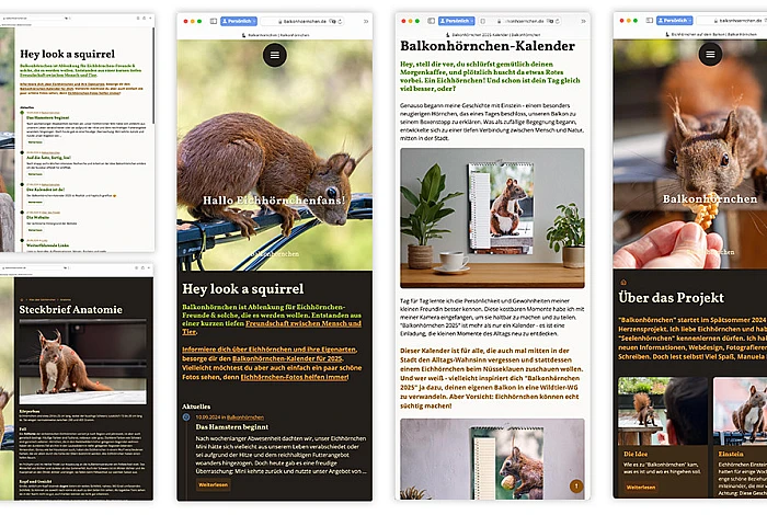 Verschiedene Screenshots der Site