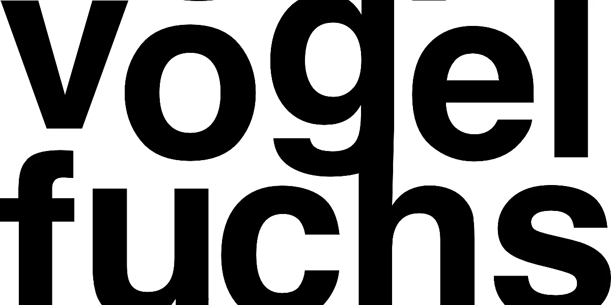 Schwarzer Schriftzug aus den Worten Esel, Vogel, Fuchs
