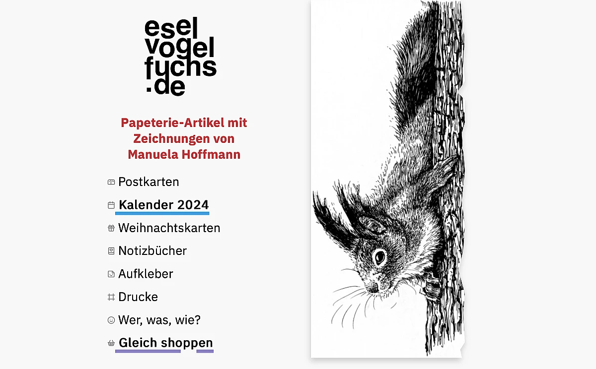 Screenshot der Website