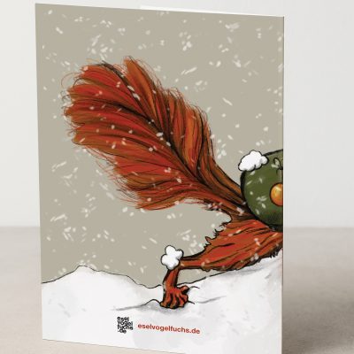 Weihnachtskarte Schnelles Eichhörnchen