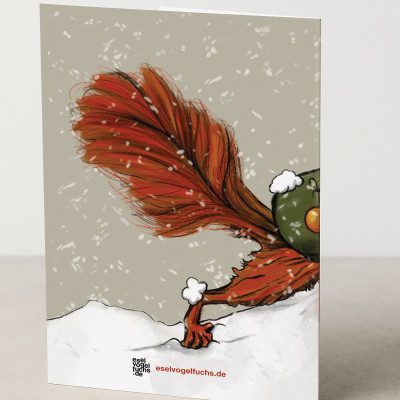 Weihnachtskarte Schnelles Eichhörnchen