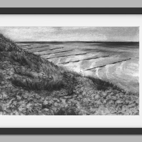 Die gerahmte Zeichnung